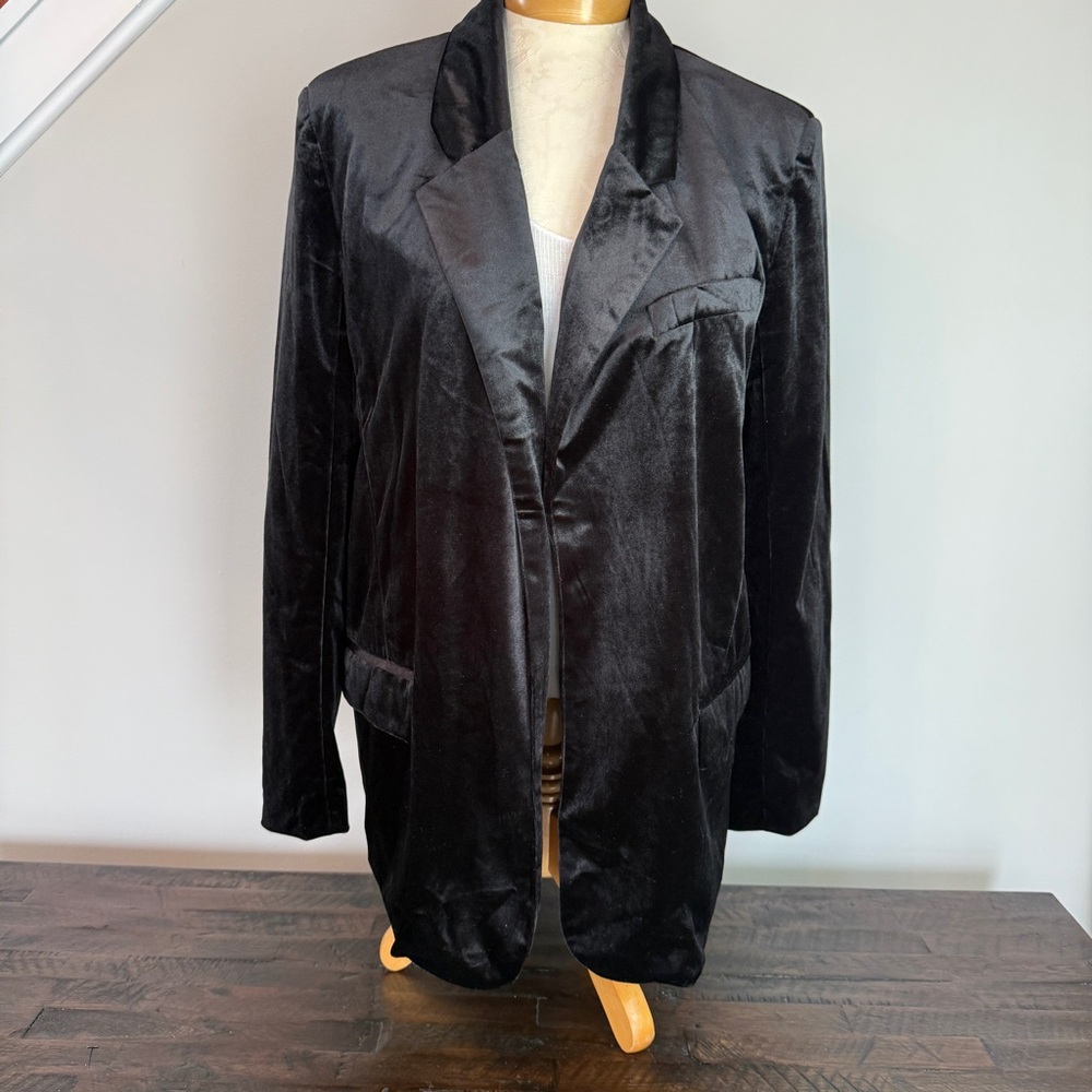 BB Dakota Steve Madden Black Velvet Blazer Women’s Large NEW with Tags